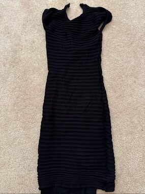Forever 21 Black Ribbed Midi Dress